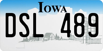 IA license plate DSL489