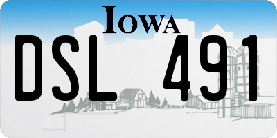 IA license plate DSL491