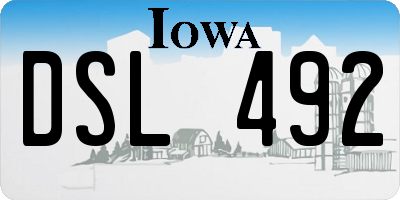 IA license plate DSL492