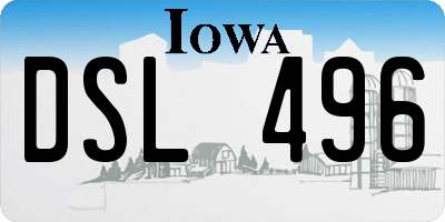 IA license plate DSL496