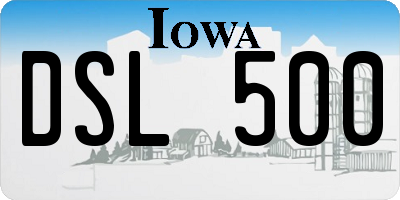 IA license plate DSL500