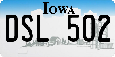 IA license plate DSL502
