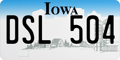 IA license plate DSL504