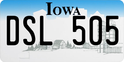 IA license plate DSL505