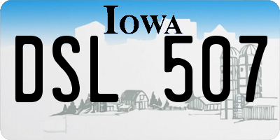 IA license plate DSL507