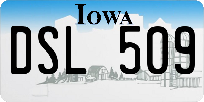 IA license plate DSL509