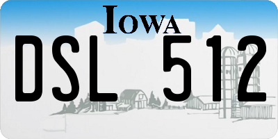 IA license plate DSL512