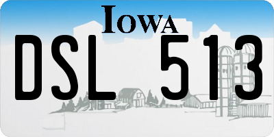 IA license plate DSL513