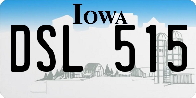 IA license plate DSL515