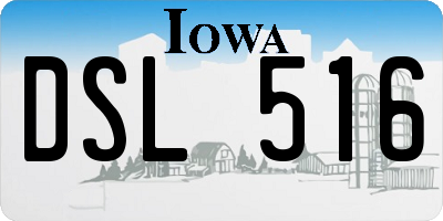 IA license plate DSL516
