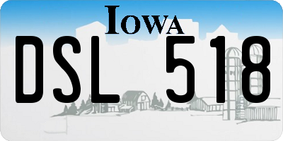 IA license plate DSL518