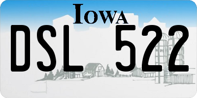 IA license plate DSL522