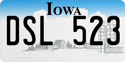 IA license plate DSL523