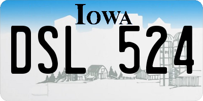 IA license plate DSL524
