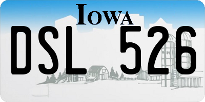 IA license plate DSL526