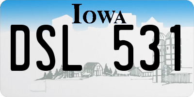 IA license plate DSL531