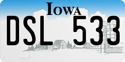 IA license plate DSL533