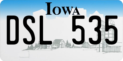 IA license plate DSL535