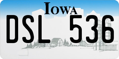 IA license plate DSL536