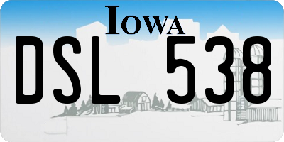 IA license plate DSL538