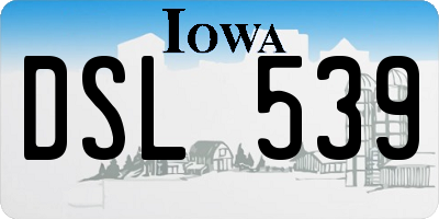 IA license plate DSL539