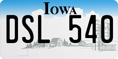 IA license plate DSL540