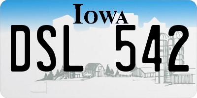 IA license plate DSL542