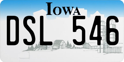 IA license plate DSL546