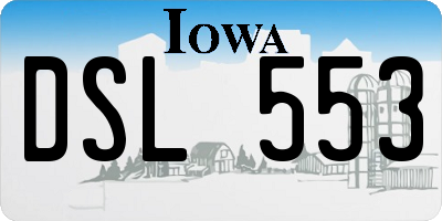 IA license plate DSL553