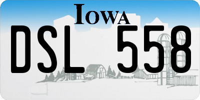 IA license plate DSL558