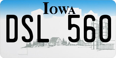 IA license plate DSL560