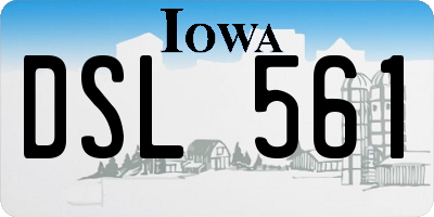 IA license plate DSL561