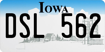 IA license plate DSL562