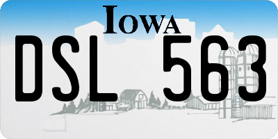 IA license plate DSL563