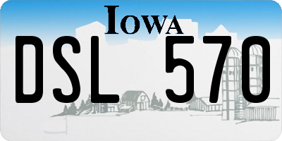 IA license plate DSL570
