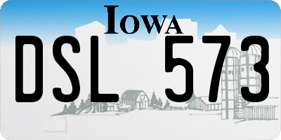 IA license plate DSL573