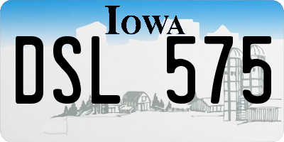 IA license plate DSL575