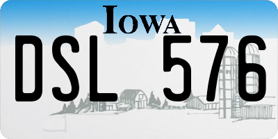 IA license plate DSL576
