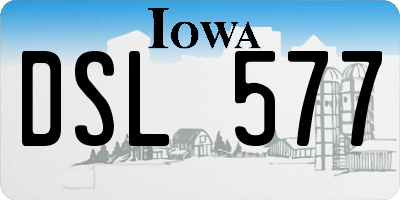 IA license plate DSL577