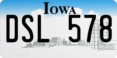 IA license plate DSL578