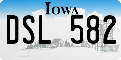 IA license plate DSL582