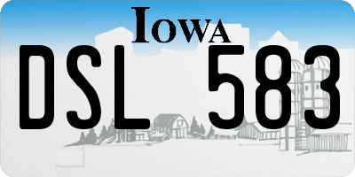 IA license plate DSL583