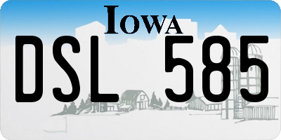 IA license plate DSL585
