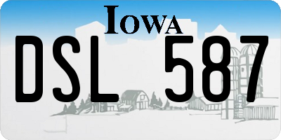 IA license plate DSL587