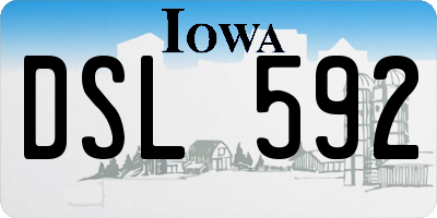 IA license plate DSL592