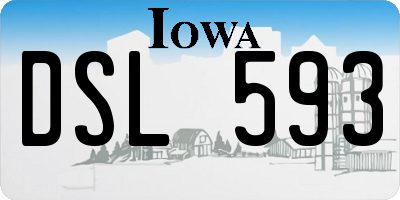 IA license plate DSL593