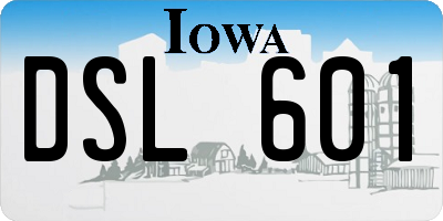 IA license plate DSL601