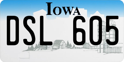 IA license plate DSL605