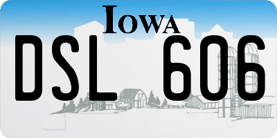 IA license plate DSL606