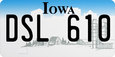 IA license plate DSL610